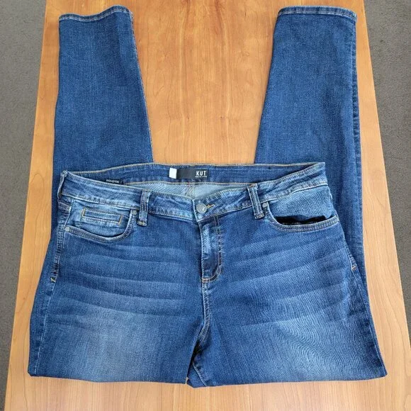 KUT From the Kloth High Rise Toothpick Skinny Blue Jeans - 16 - Picture 5 of 15